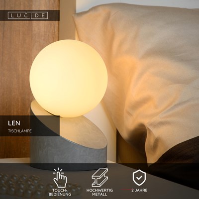 Lucide LEN - Tischlampe - Ø 10 cm - 1xG9 - Grau